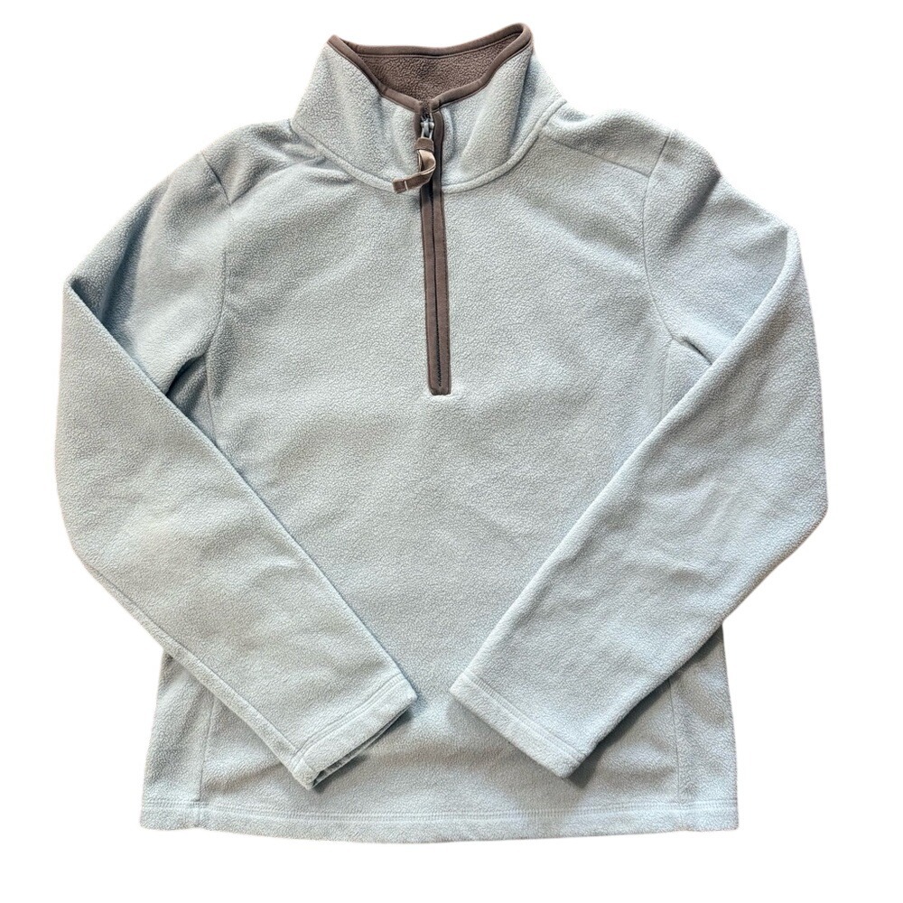 Old Navy Womens Medium Light Blue Fleece Quarter Zip Pullover Sweater Mock Neck